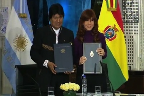 Evo Morales y Cristina