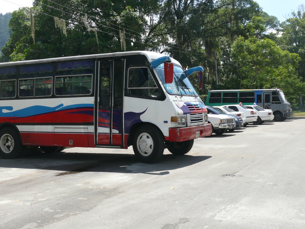 Unidades de transporte frente a proveeduría de Mérida