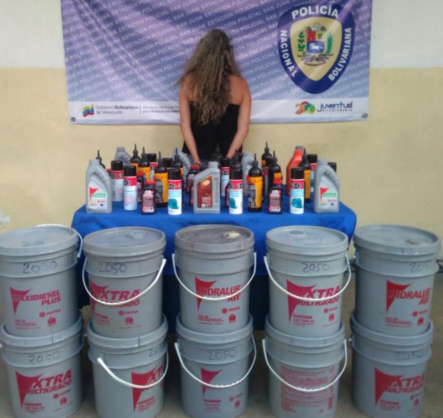 Incautados más de 200 litros de lubricantes en la parroquia San Juan de Caracas-1