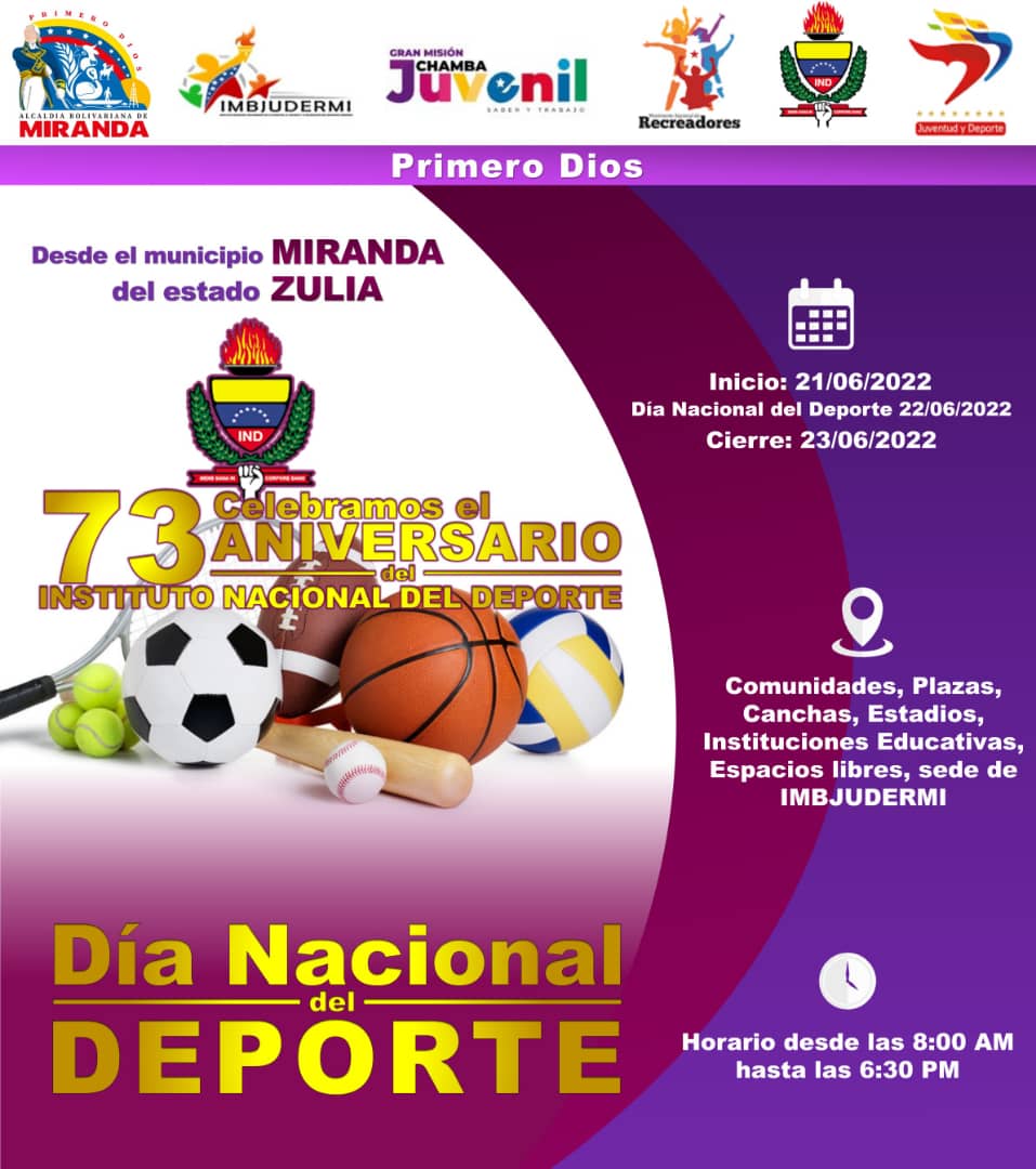 Realizaran actividades Deportivas y Recreactivas en el marco del Día