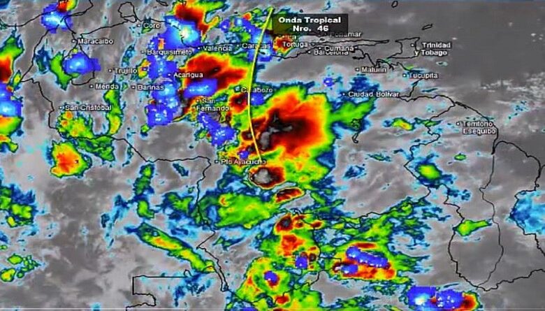 "Onda Tropical 46" está de paso por el territorio venezolano ocasionando fuertes precipitaciones