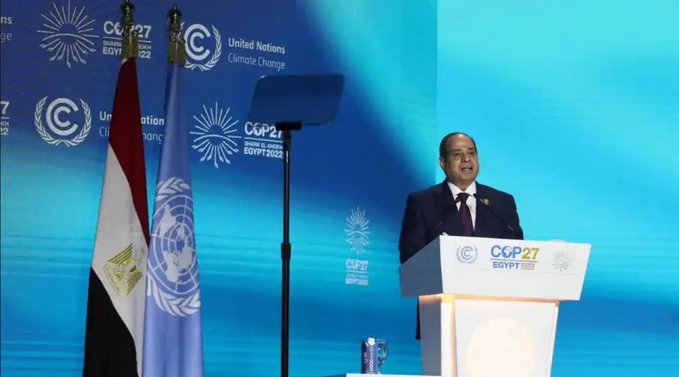 Presidente de Egipto llamó a los gobiernos del mundo a adoptar medidas más ambiciosas en la lucha contra la crisis climática