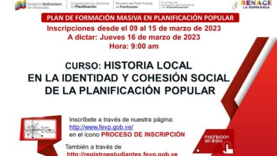 Caracas: Se dictó el curso "Historia local de la identidad y cohesión social de la planificación popular"