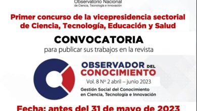 Vicepresidencia Sectorial invita a participar en el 1er Concurso de Publicación Científica