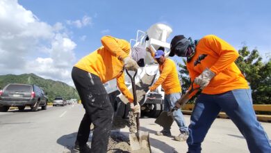 Carabobo (Invialca), avanzan en los trabajos de rehabilitación en diversos tramos del viaducto La Cabrera.
