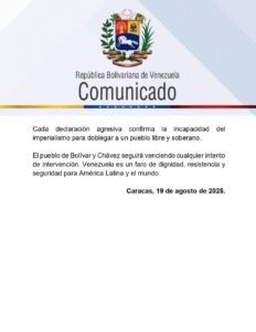 Venezuela rechaza amenazas y acusaciones de EE..UU