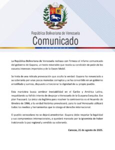 Venezuela rechaza pronunciamiento de Guyana y defiende su soberanía 