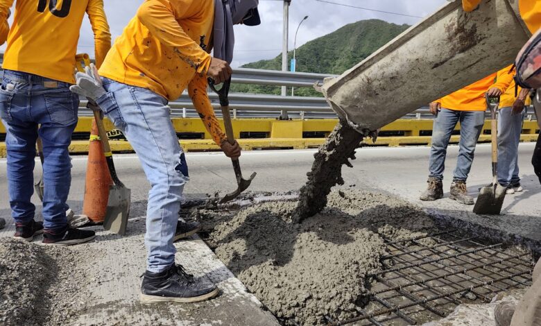 (Invialca), avanza en los trabajos de rehabilitación y mantenimiento diversos puntos del viaducto La Cabrera.