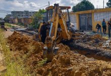 Avanzan trabajos de sustitución de colector en Raúl Leoni