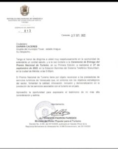 Colonia Tovar fue nominada al Premio Nacional de Turismo