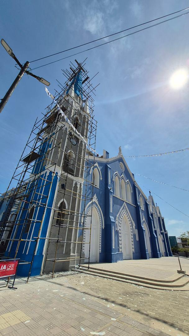 Plan integral de recuperación del casco histórico avanza en la Iglesia Santa Bárbara en Maracaibo