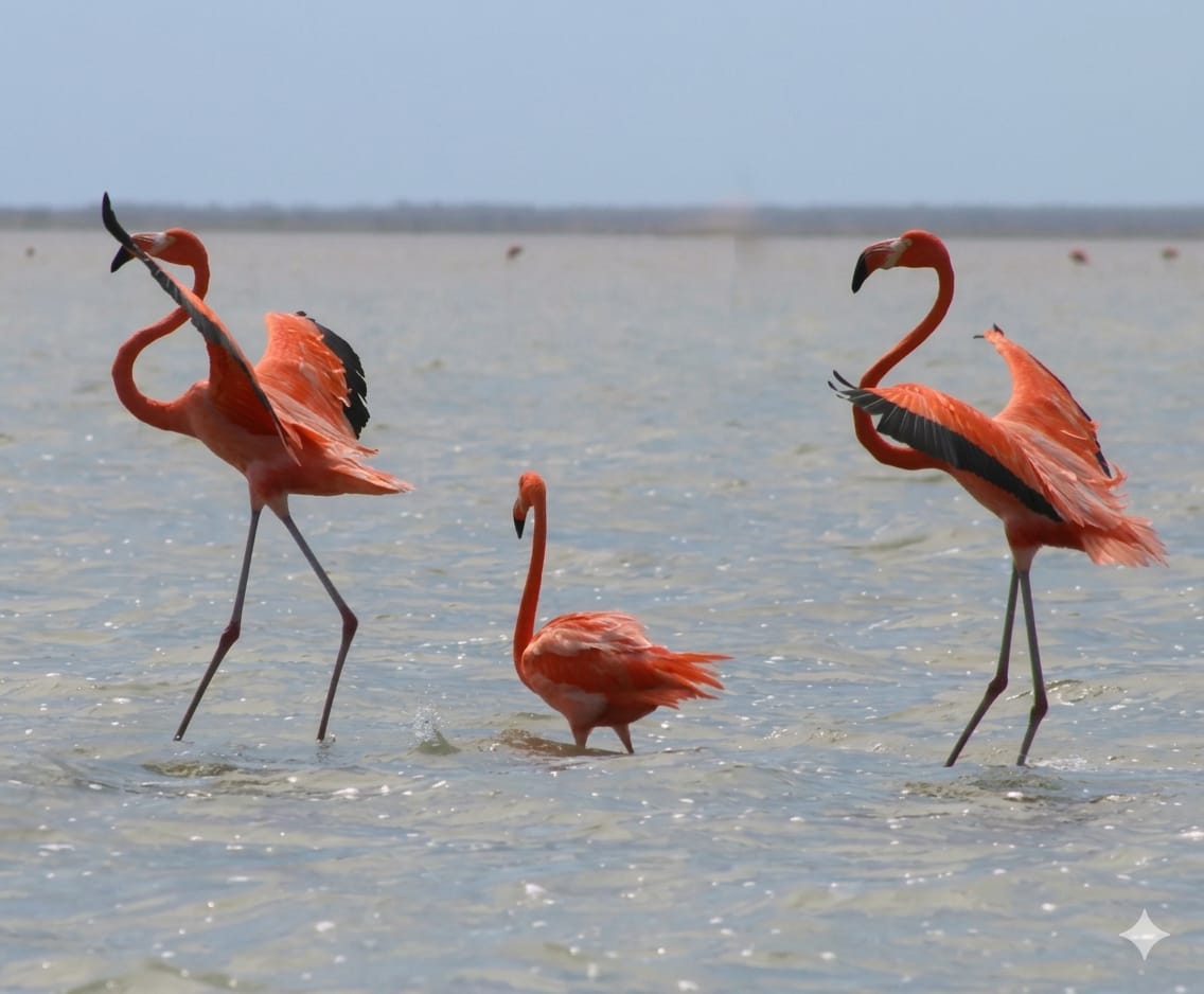 Zulia: Flamencos inician cortejo en la Ciénaga de Los Olivitos
