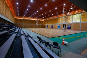 Gobernador Luis Caldera realiza pase de revista a los trabajos de rehabilitación del gimnasio cubierto Antonio Borjas Romero